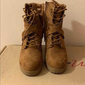 Justfab faux suede booties